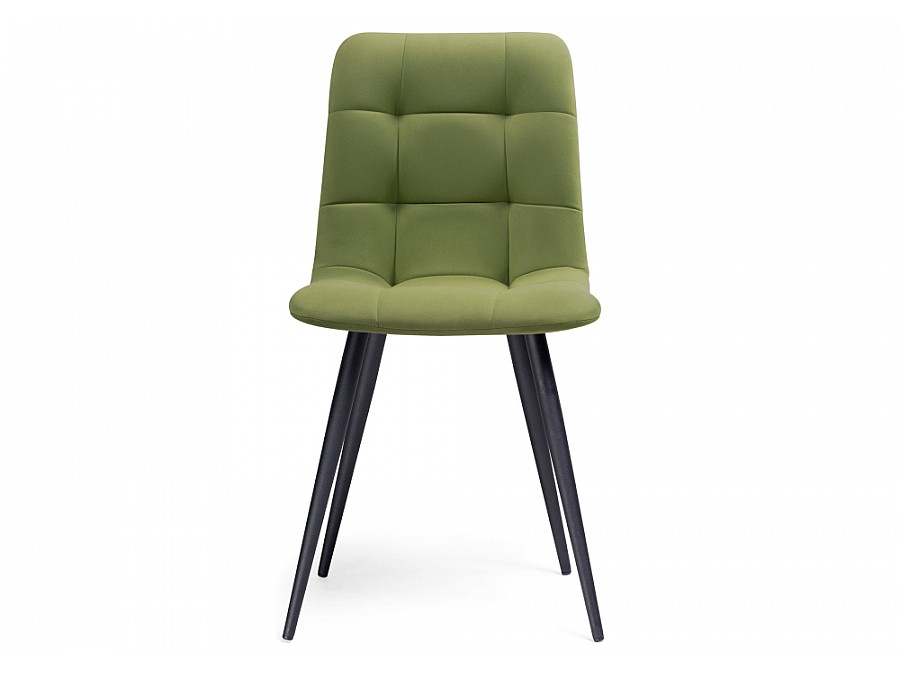 Стул на металлокаркасе Чилли велюр черный / зеленый