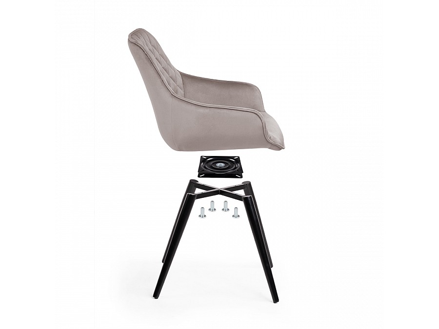 Стул на металлокаркасе Эгел серый / черный глянец