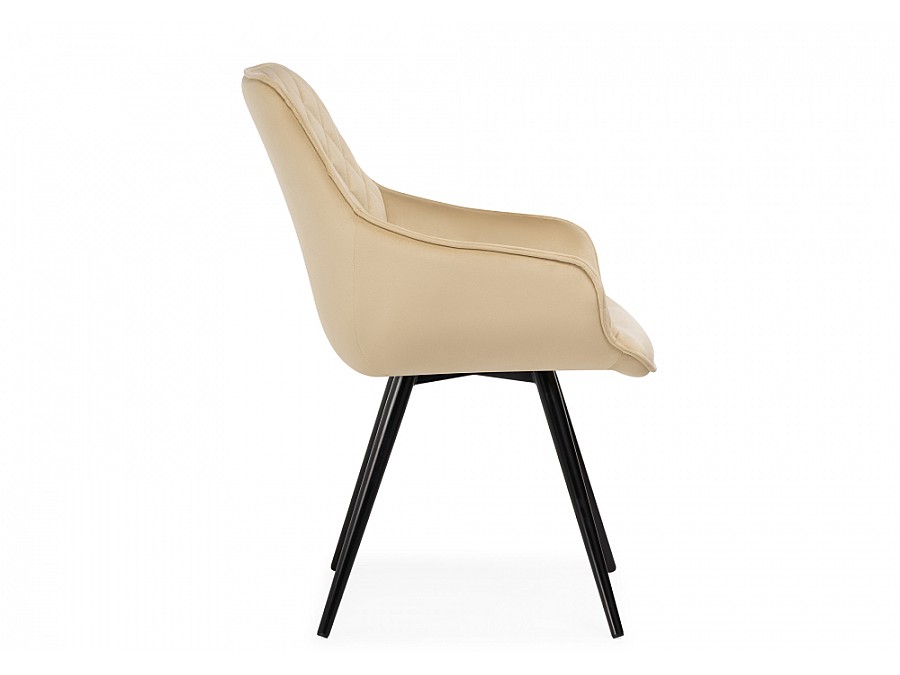 Стул на металлокаркасе Эгел бежевый / черный глянец