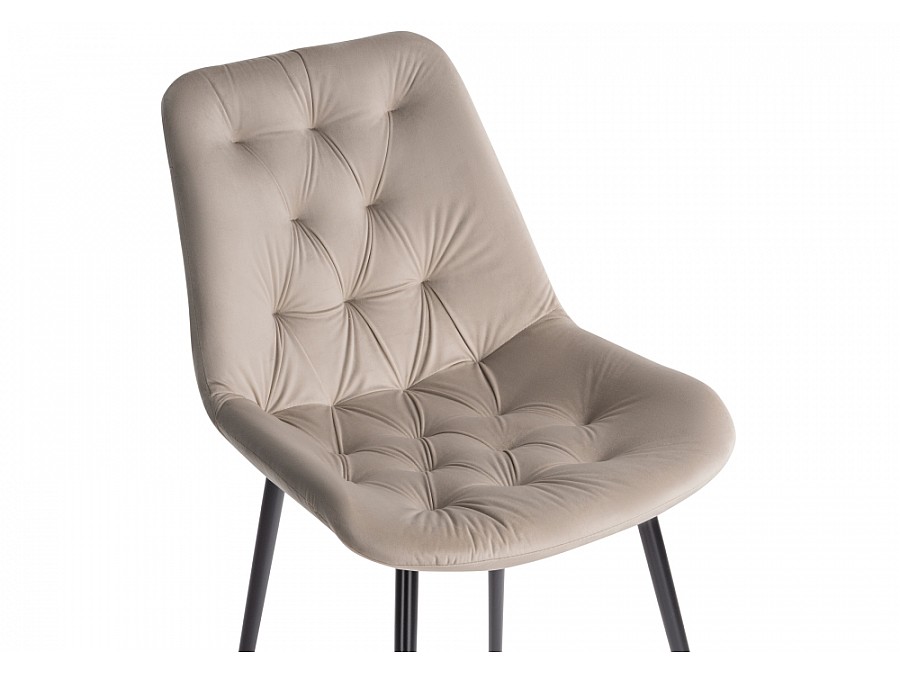 Стул на металлокаркасе Гояр светло-коричневый / черный глянец