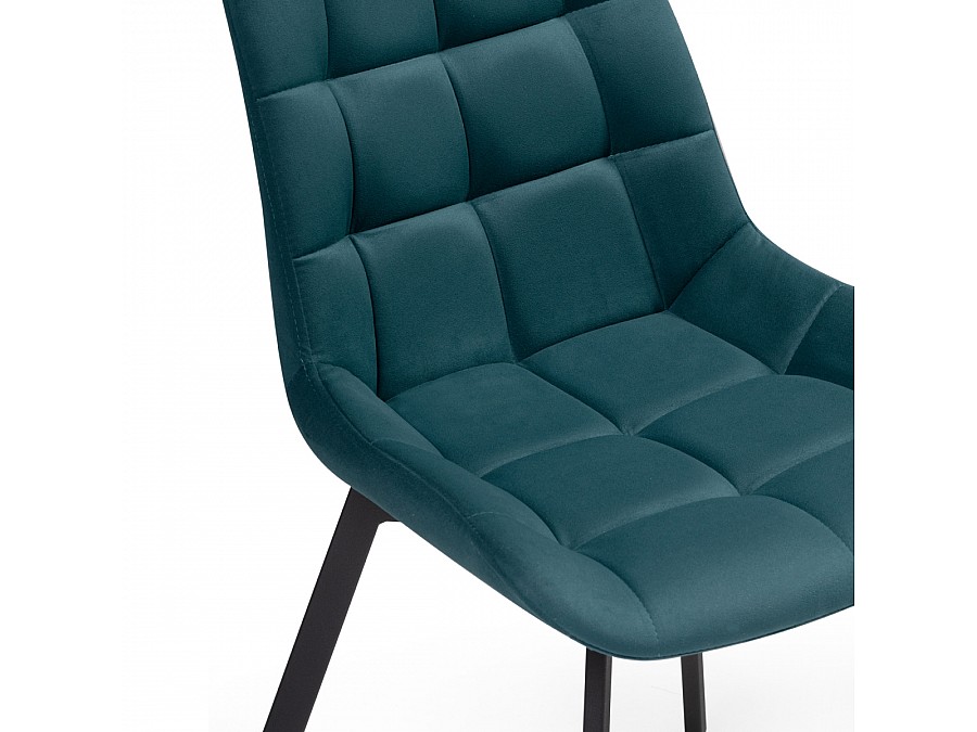 Стул на металлокаркасе Челси морская волна / черный