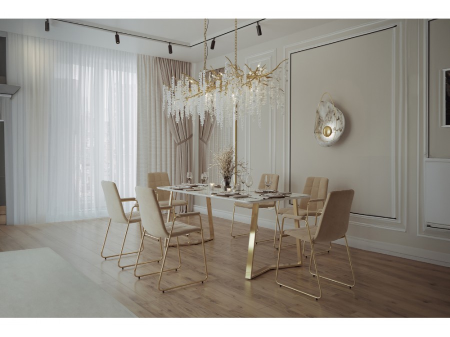 Стул на металлокаркасе Lana beige / gold