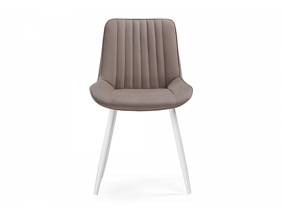 Стул на металлокаркасе Седа К велюр латте / белый