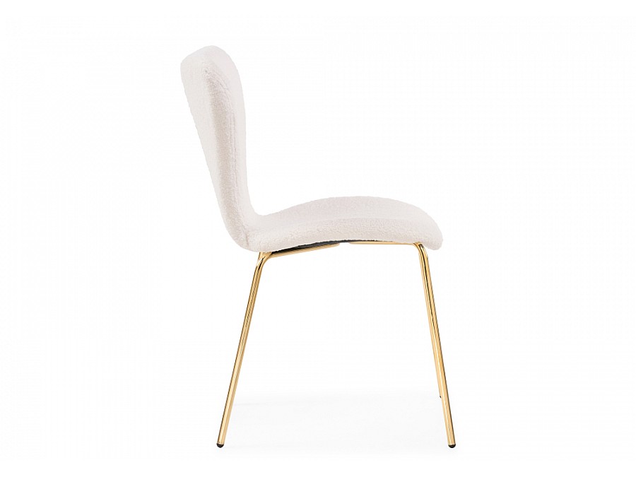 Стул на металлокаркасе Solo white / gold