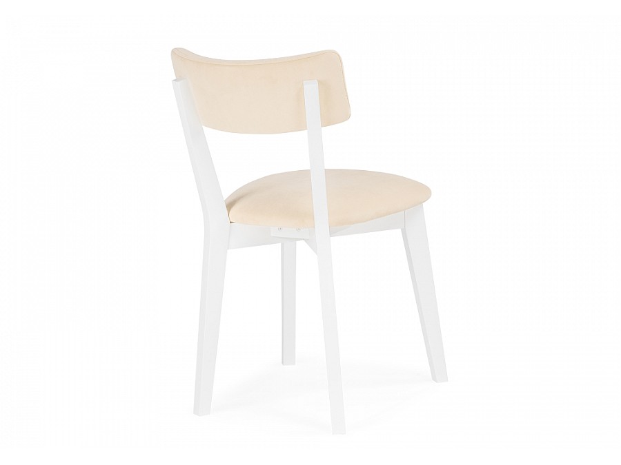 Стул деревянный Гилмар бежевый велюр / белый