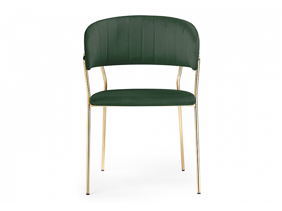 Стул на металлокаркасе Kamelia dark green / gold