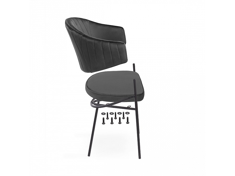 Стул на металлокаркасе Kortni dark grey / black
