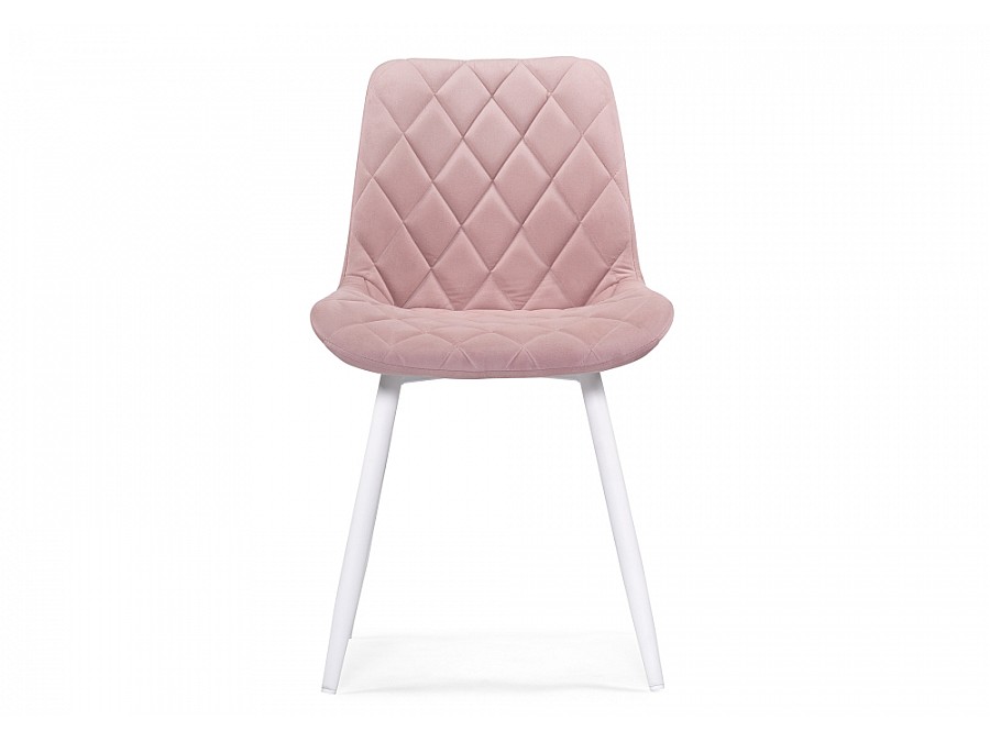 Стул на металлокаркасе Баодин без канта розовый / белый