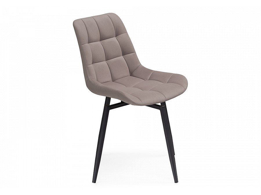 Стул на металлокаркасе Челси крутящийся велюр латте / черный