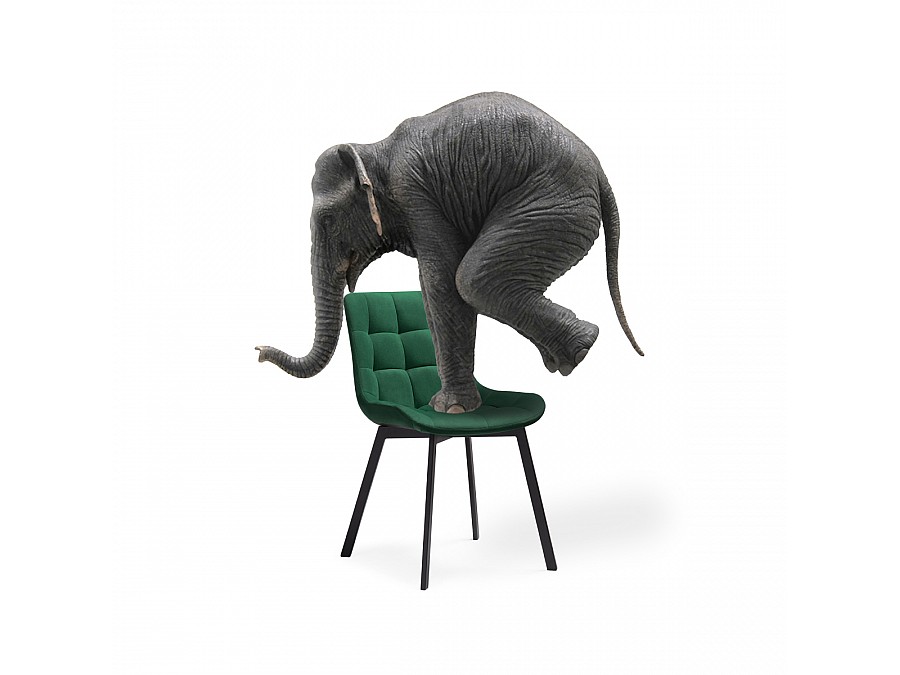 Стул на металлокаркасе Челси черный / зеленый