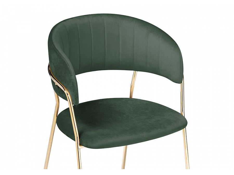Стул на металлокаркасе Kamelia dark green / gold