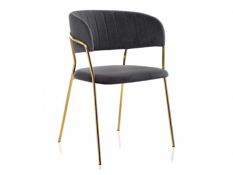 Стул на металлокаркасе Kamelia grey / gold