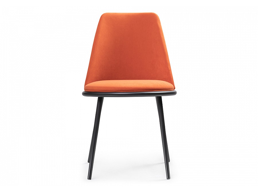 Стул на металлокаркасе Алдис катания флам / черный матовый