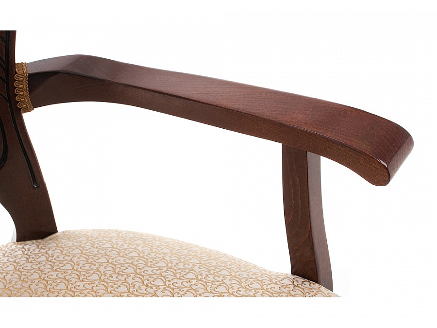 Стул деревянный Bronte вишня с патиной /  бежевый