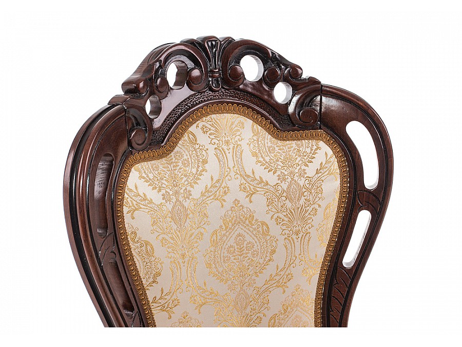 Стул деревянный Bronte вишня с патиной /  бежевый