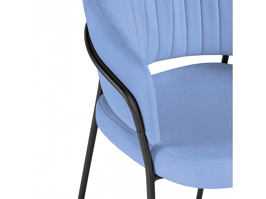 Стул на металлокаркасе Лео голубой / черный