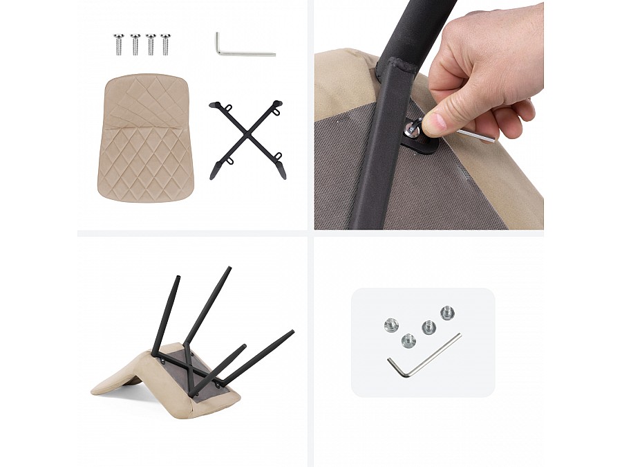 Стул на металлокаркасе Баодин Б/К бежевый / черный