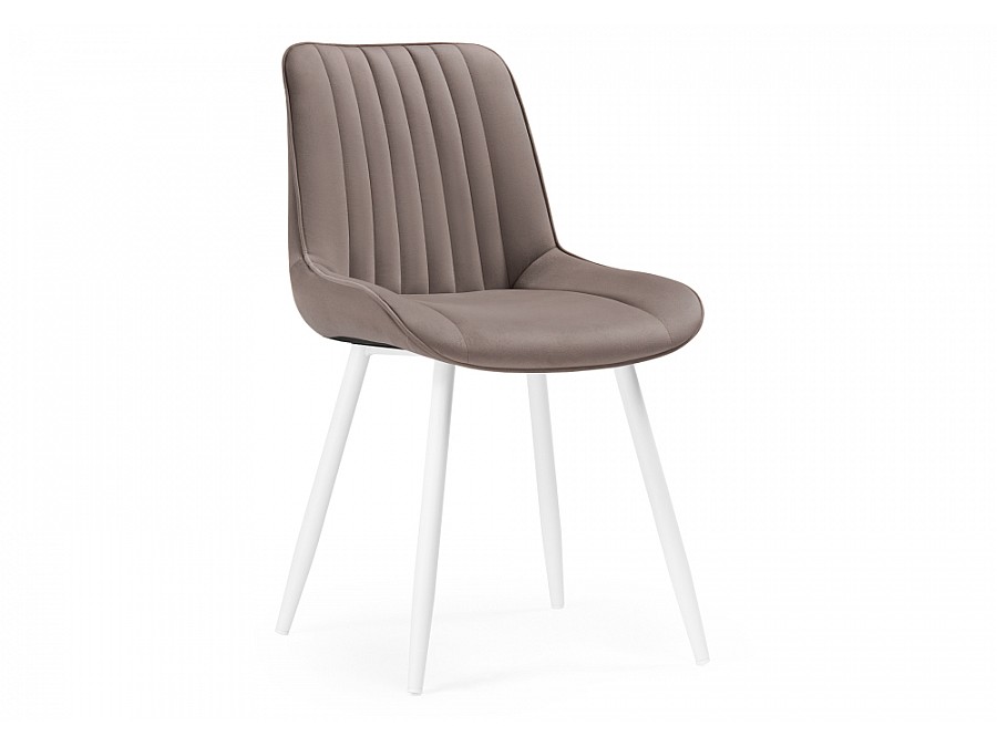 Стул на металлокаркасе Седа К велюр латте / белый