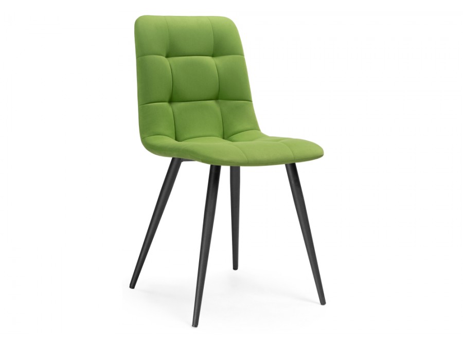 Стул на металлокаркасе Чилли велюр светло-зеленый / черный
