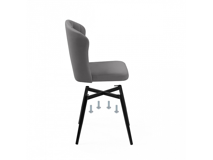 Стул на металлокаркасе Алиссум velutto 12 / черный