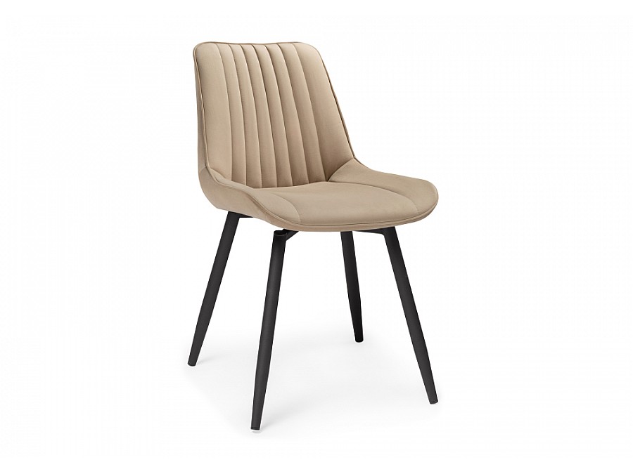 Стул на металлокаркасе Седа крутящийся велюр бежевый / черный