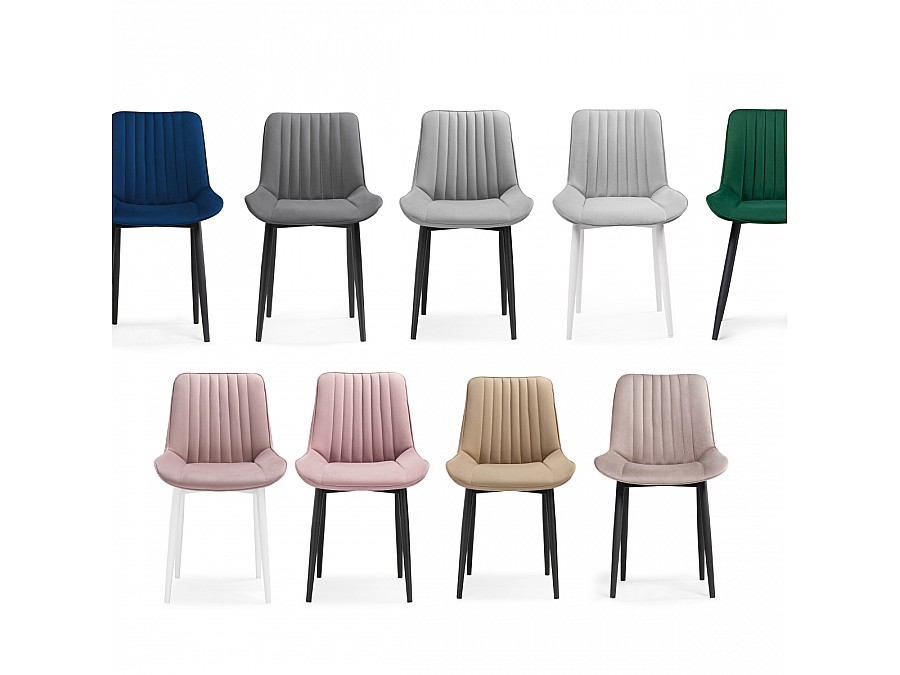 Стул на металлокаркасе Седа крутящийся велюр светло-серый  / черный