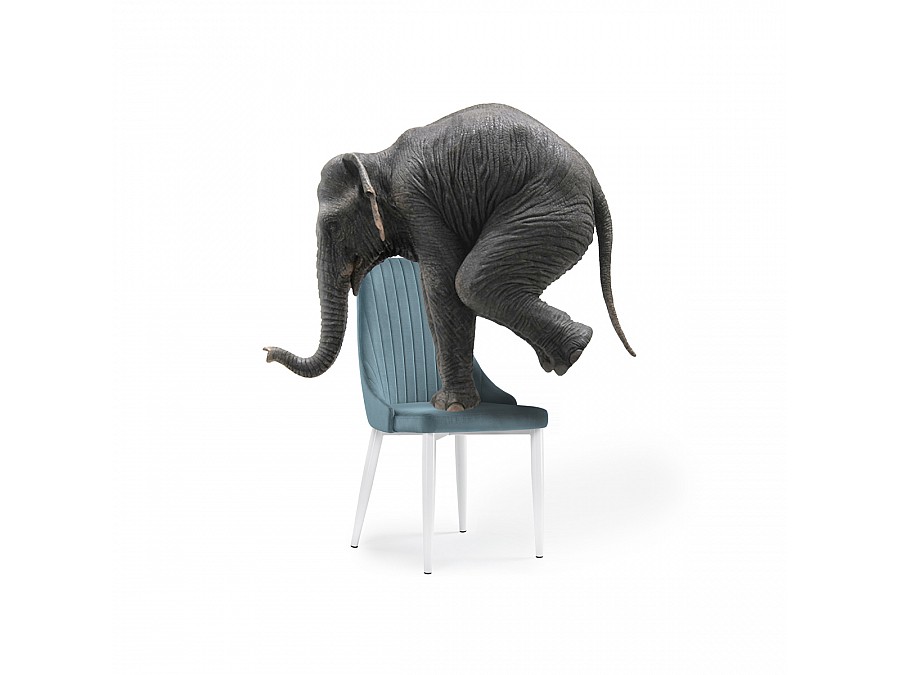 Стул на металлокаркасе Kora light blue / white