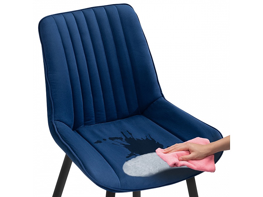 Стул на металлокаркасе Седа велюр синий / черный