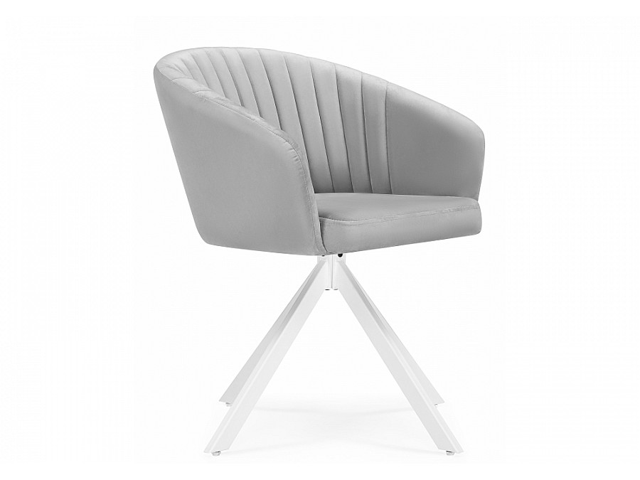 Стул на металлокаркасе Корсо крутящиеся светло-серое / белое