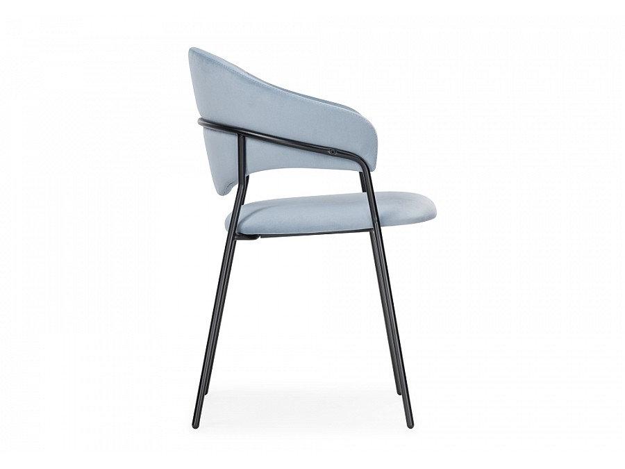 Стул на металлокаркасе Рансол голубой /черный глянец