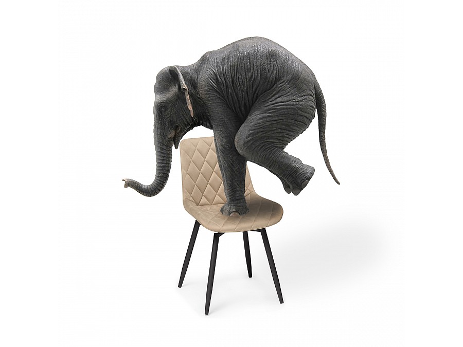 Стул на металлокаркасе Баодин К крутящийся бежевый / черный