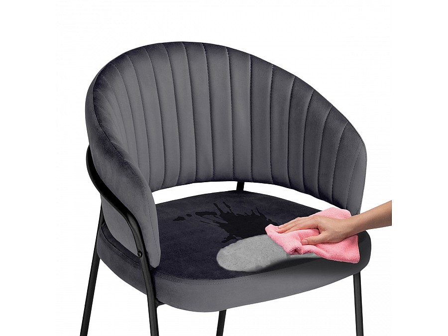 Стул на металлокаркасе Лео антрацитовый / черный