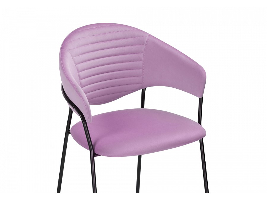 Стул на металлокаркасе Рансол лиловый / черный глянец