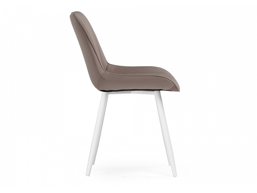 Стул на металлокаркасе Седа К велюр латте / белый