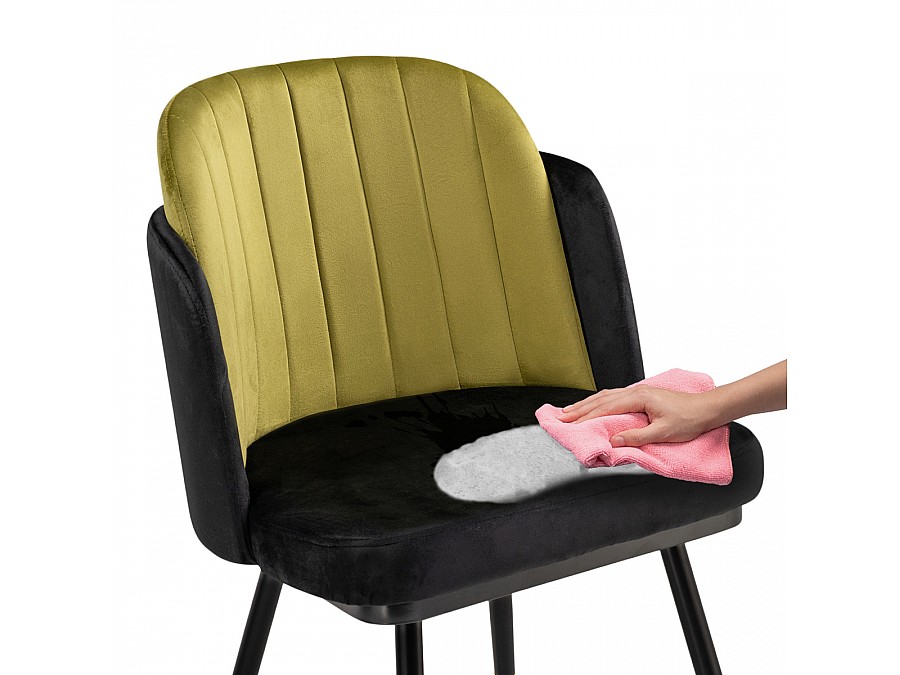 Стул на металлокаркасе Penelopa black / hakki / black / gold