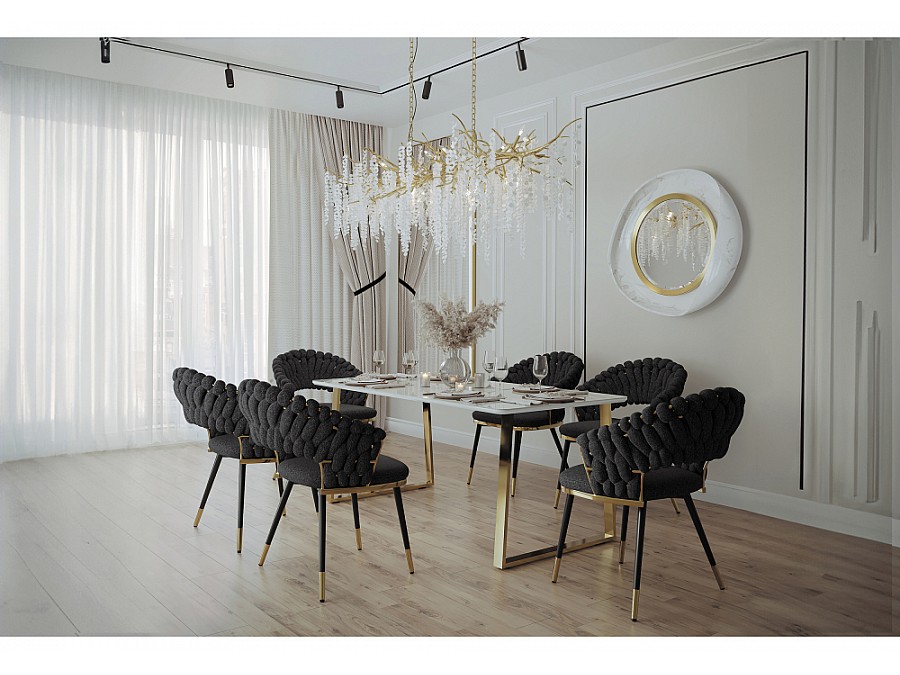 Стул на металлокаркасе Rakel black / gold