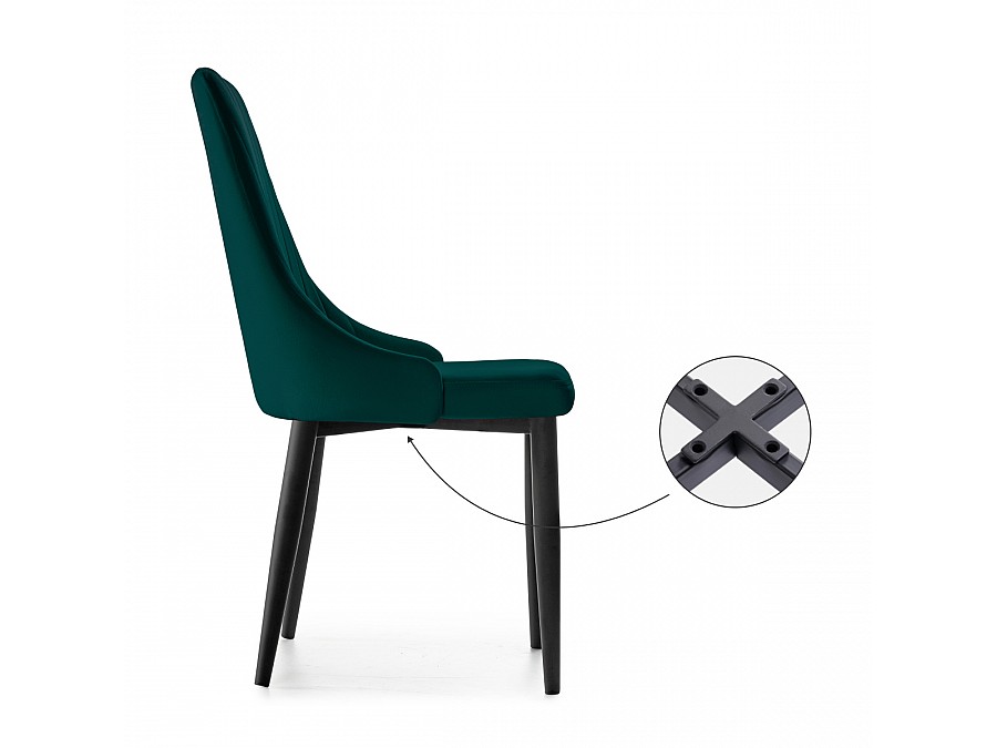 Стул на металлокаркасе Kora green / black
