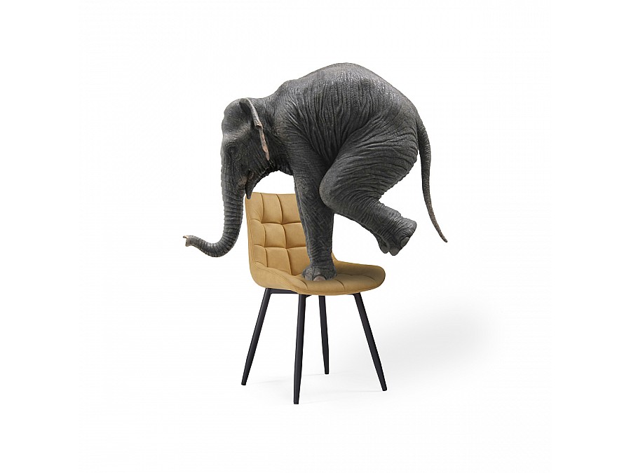 Стул на металлокаркасе Челси горчичный graf 6 / черный