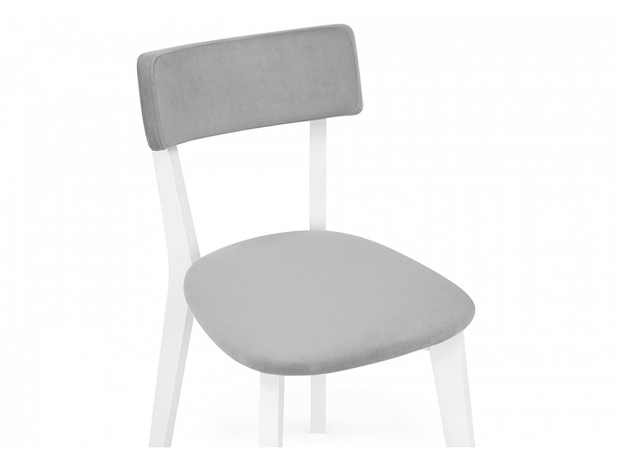 Стул деревянный Гилмар серый велюр / белый
