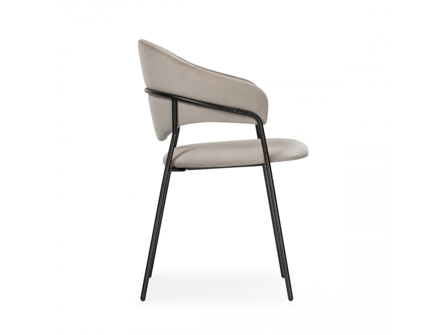 Стул на металлокаркасе Рансол дымчатый / черный глянец