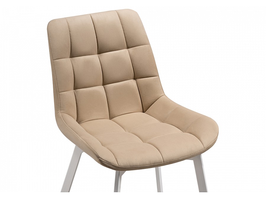 Стул на металлокаркасе Челси белый / бежевый