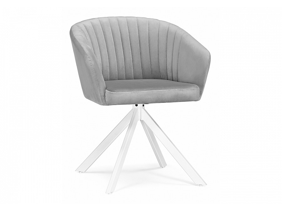 Стул на металлокаркасе Корсо крутящиеся светло-серое / белое