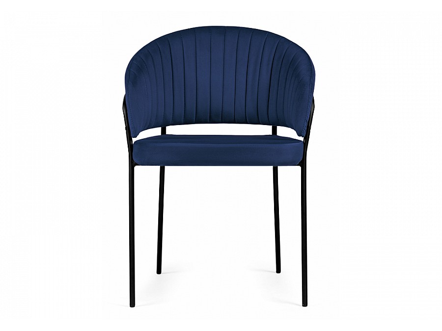 Стул на металлокаркасе Лео темно-синий / черный