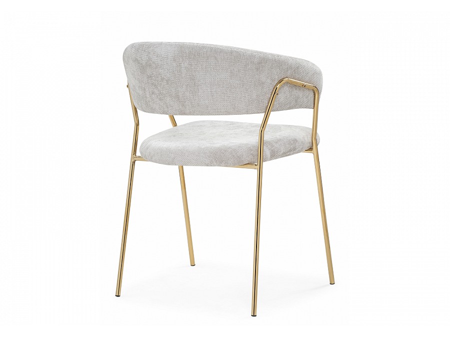 Стул на металлокаркасе Kamelia 1 light gray fabric / gold
