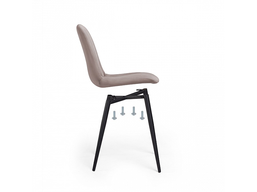 Стул на металлокаркасе Дани латте велюр velutto 08 / черный