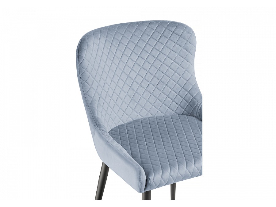 Стул на металлокаркасе Teo light blue / black