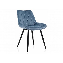 Стул на металлокаркасе Fox black / grye-blue