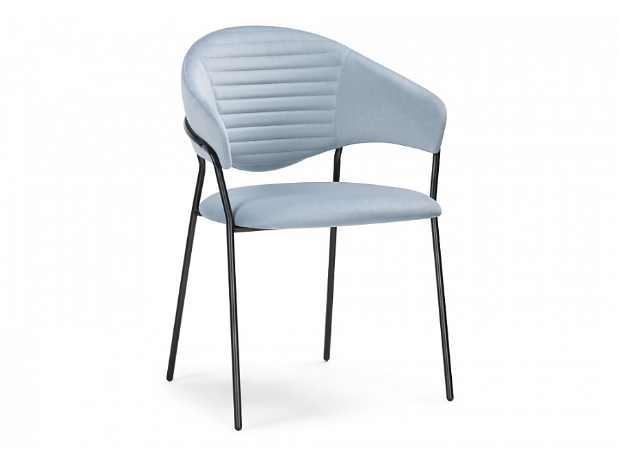 Стул на металлокаркасе Рансол голубой /черный глянец