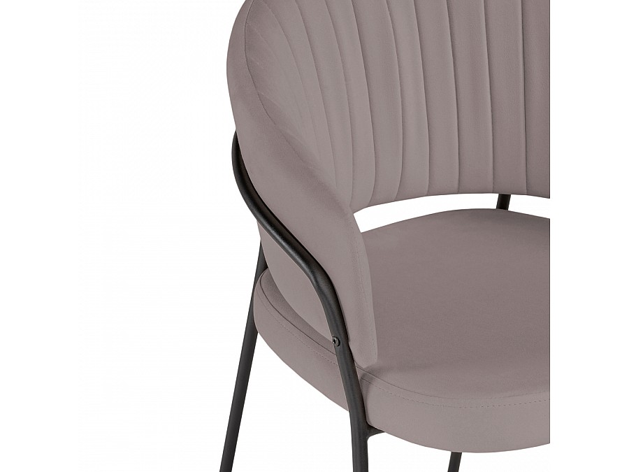 Стул на металлокаркасе Лео капучино / черный