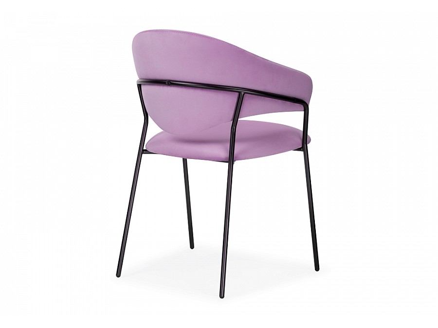 Стул на металлокаркасе Рансол лиловый / черный глянец